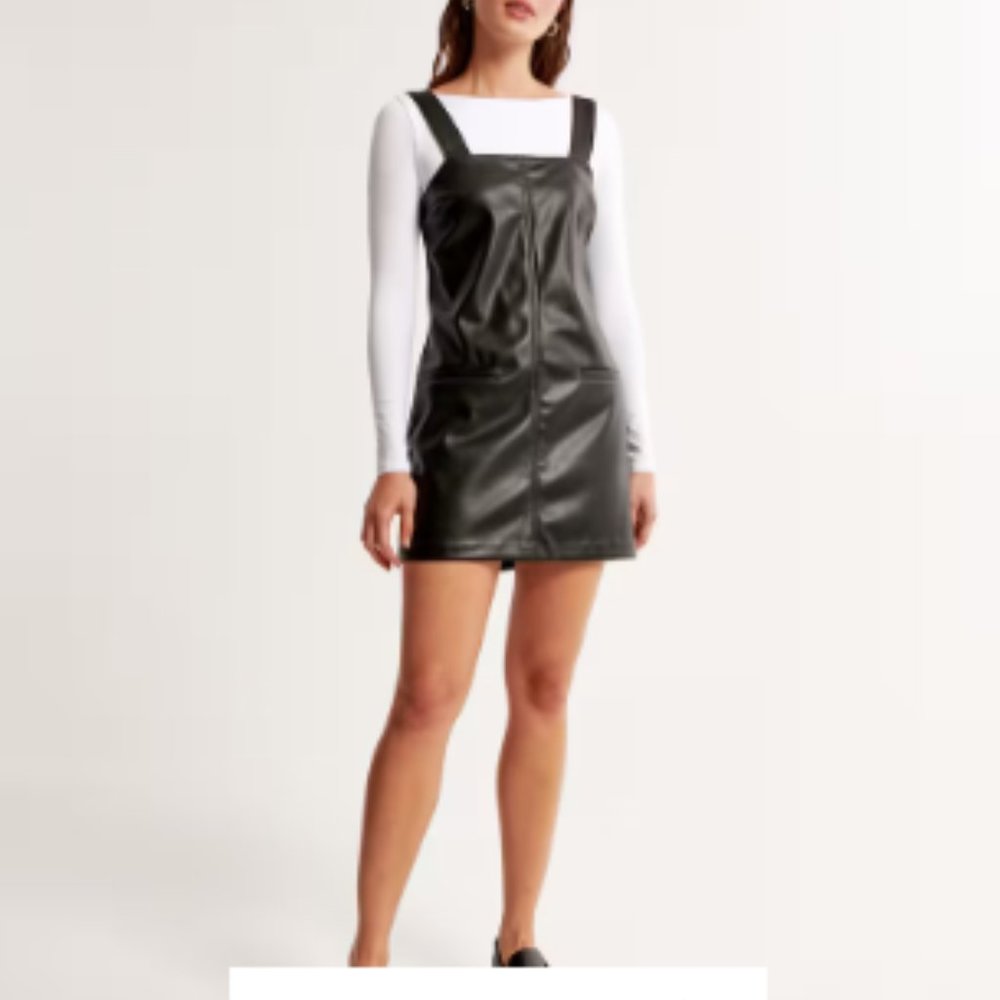 Abercrombie Faux Leather Shift Mini Dress Jumper